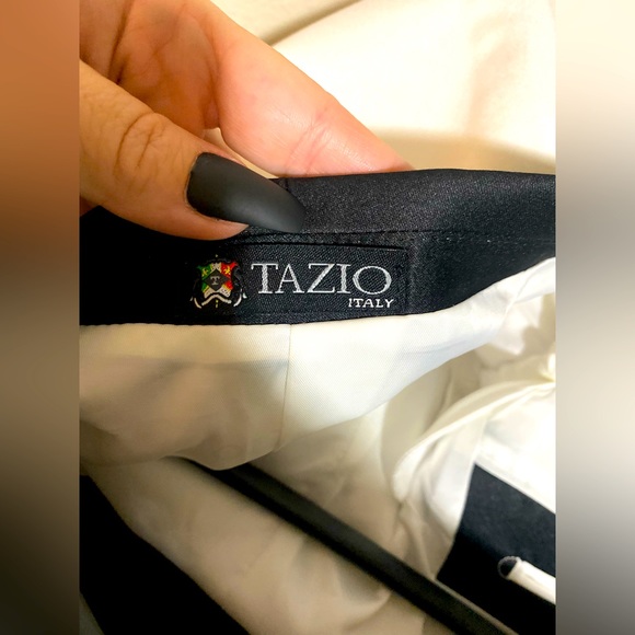 Mens Tazio Italy One Button Solid Satin Shawl Collar Dinner Jacket - Picture 5 of 16